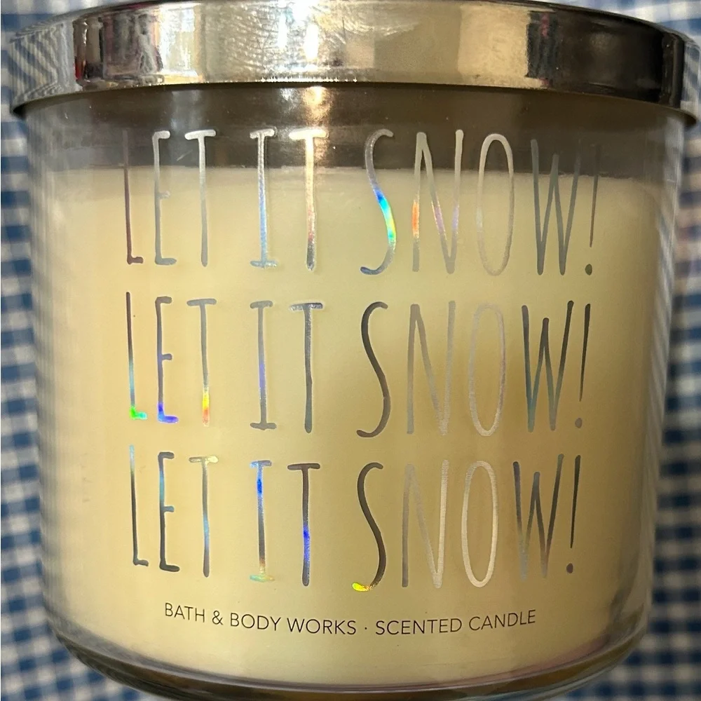 LET IT SNOW TWISTED PEPPERMINT BBW 3 Wick HTF